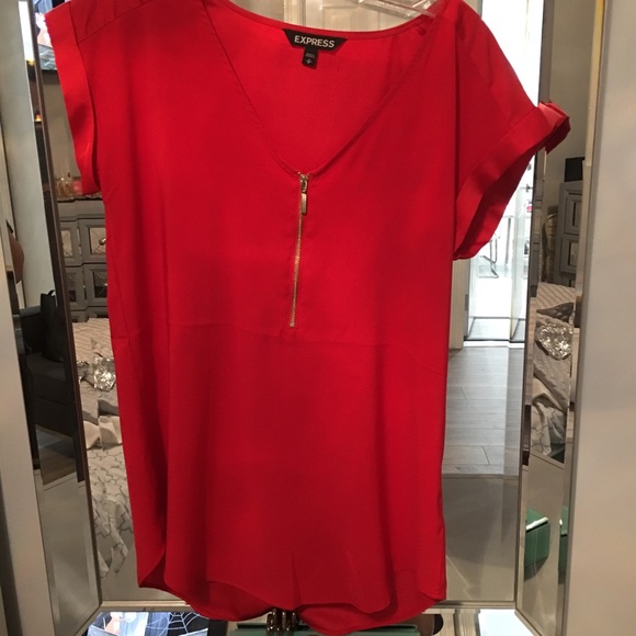 Express Red satin blouse - Picture 4 of 4